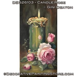 Candle Rose (Oil) Painting Pattern - Gini Deaton